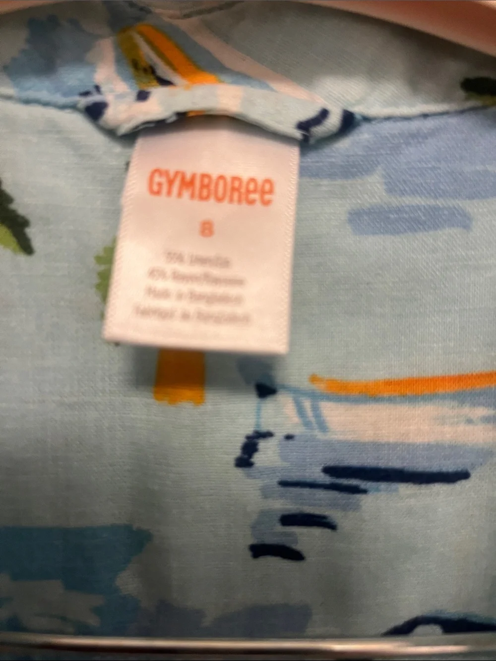 Gymboree Kids Light Blue Tropical Print Short-Sleeve Button-Down Shirt